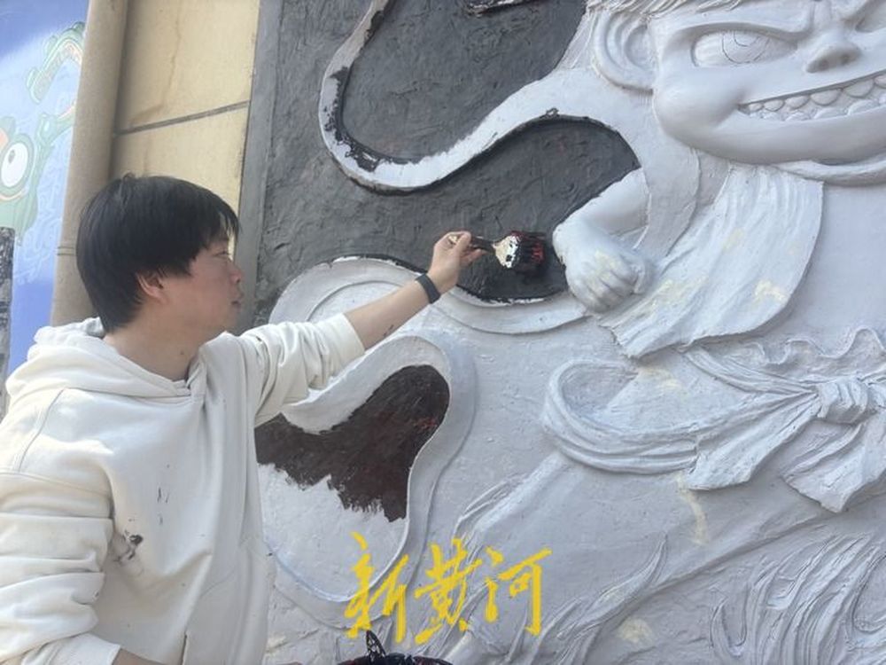 浮雕墻畫圖片欣賞_劉賀雕塑工作室_濟(jì)南最大哪吒浮雕